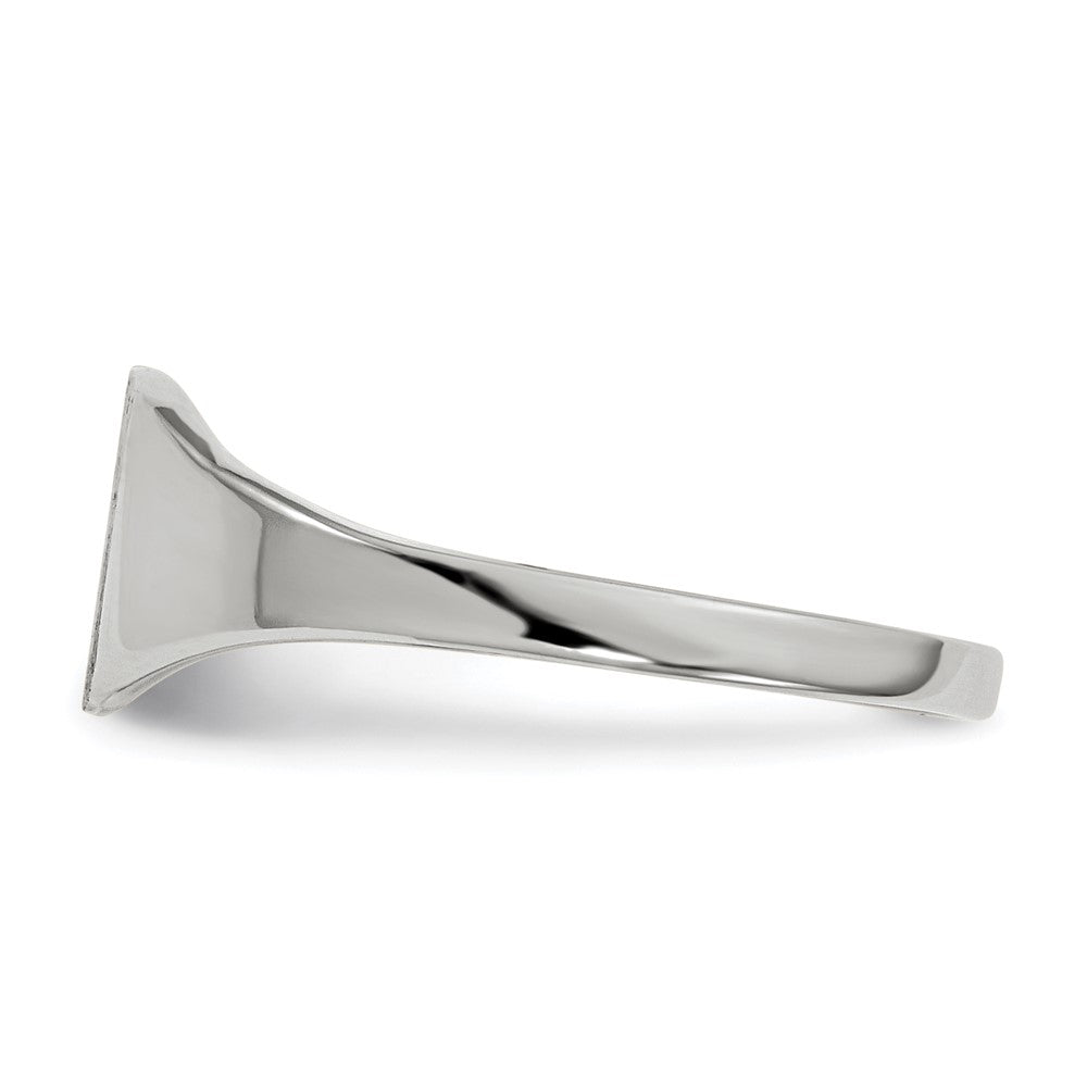 10k White Gold 7.0x8.5mm Square Closed Back Signet Ring