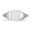 14k White Gold 7.0x8.5mm Cushion Closed Back Signet Ring