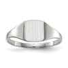 14k White Gold 7.0x8.5mm Cushion Closed Back Signet Ring