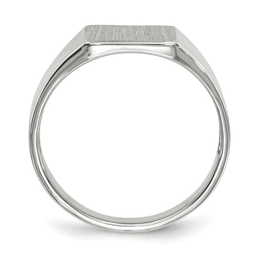 14k White Gold 8.5x9.5mm Open Back Signet Ring
