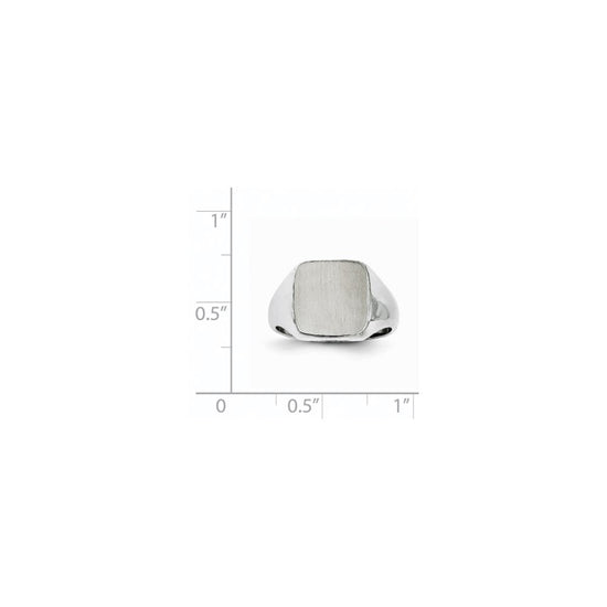 14k White Gold 8.5x9.5mm Open Back Signet Ring
