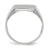 14k White Gold 13.0x13.5mm Open Back Satin Mens Signet Ring