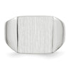 14k White Gold 13.0x13.5mm Open Back Satin Mens Signet Ring