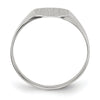 14k White Gold 8.5x8.5mm Cushion Closed Back Signet Ring