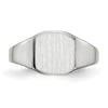 14k White Gold 8.5x8.5mm Cushion Closed Back Signet Ring