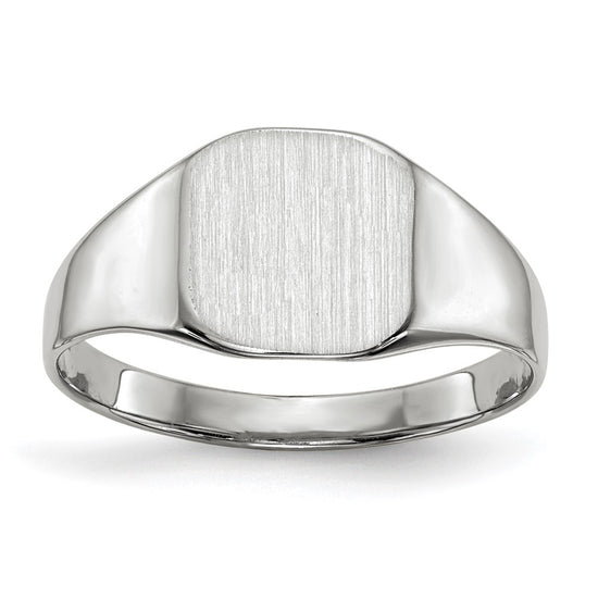 Gold Polished Rounded Square Closed Back Signet Ring