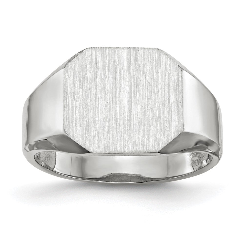 Gold Polished Octagonal Closed Back Signet Ring
