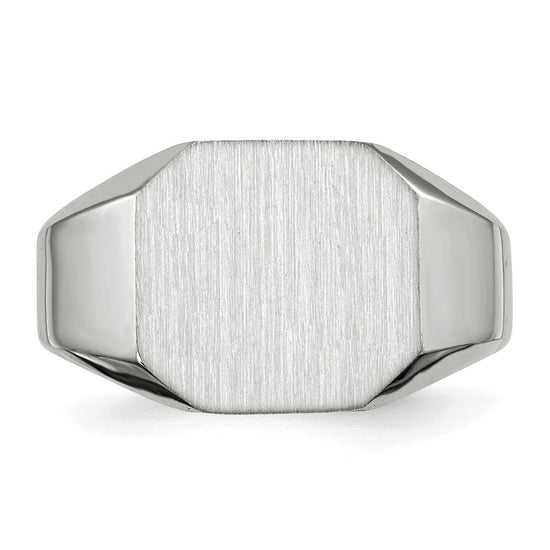 Gold Polished Octagonal Open Back Signet Ring