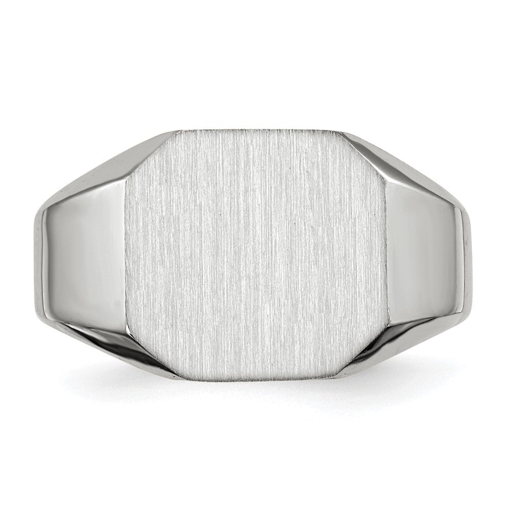 Gold Polished Octagonal Open Back Signet Ring