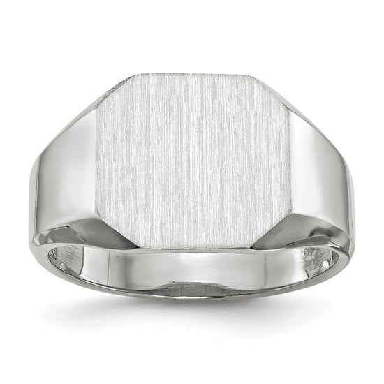 Gold Polished Octagonal Open Back Signet Ring