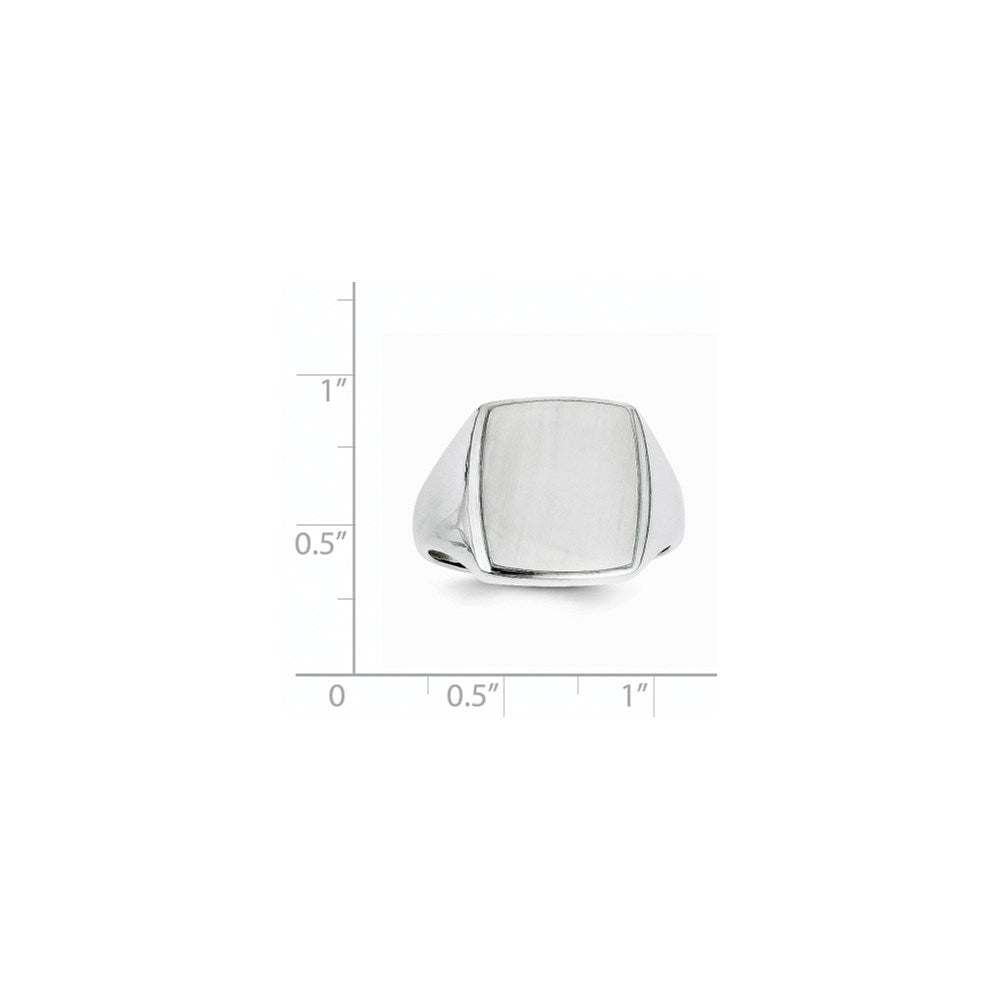 Gold Polished Squared Border Signet Ring