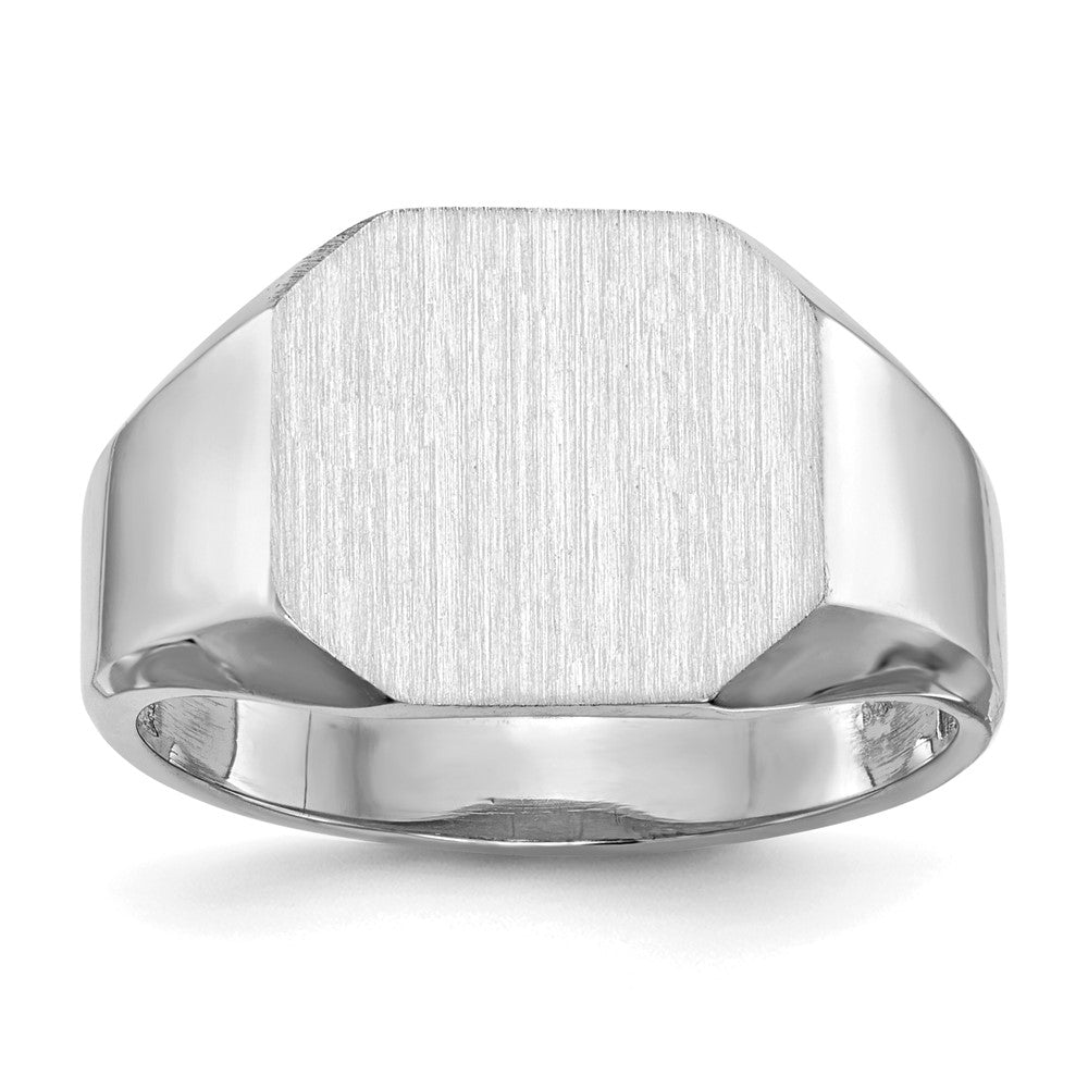 Gold Polished Octagonal Open Back Signet Ring
