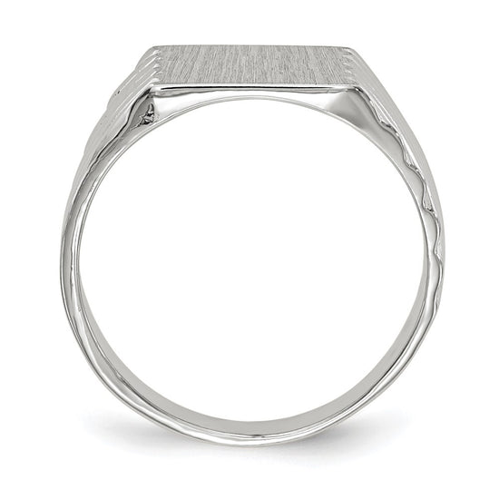 Gold Polished Grooved Closed Back Signet Ring