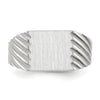 Gold Polished Grooved Closed Back Signet Ring