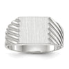 Gold Polished Grooved Closed Back Signet Ring