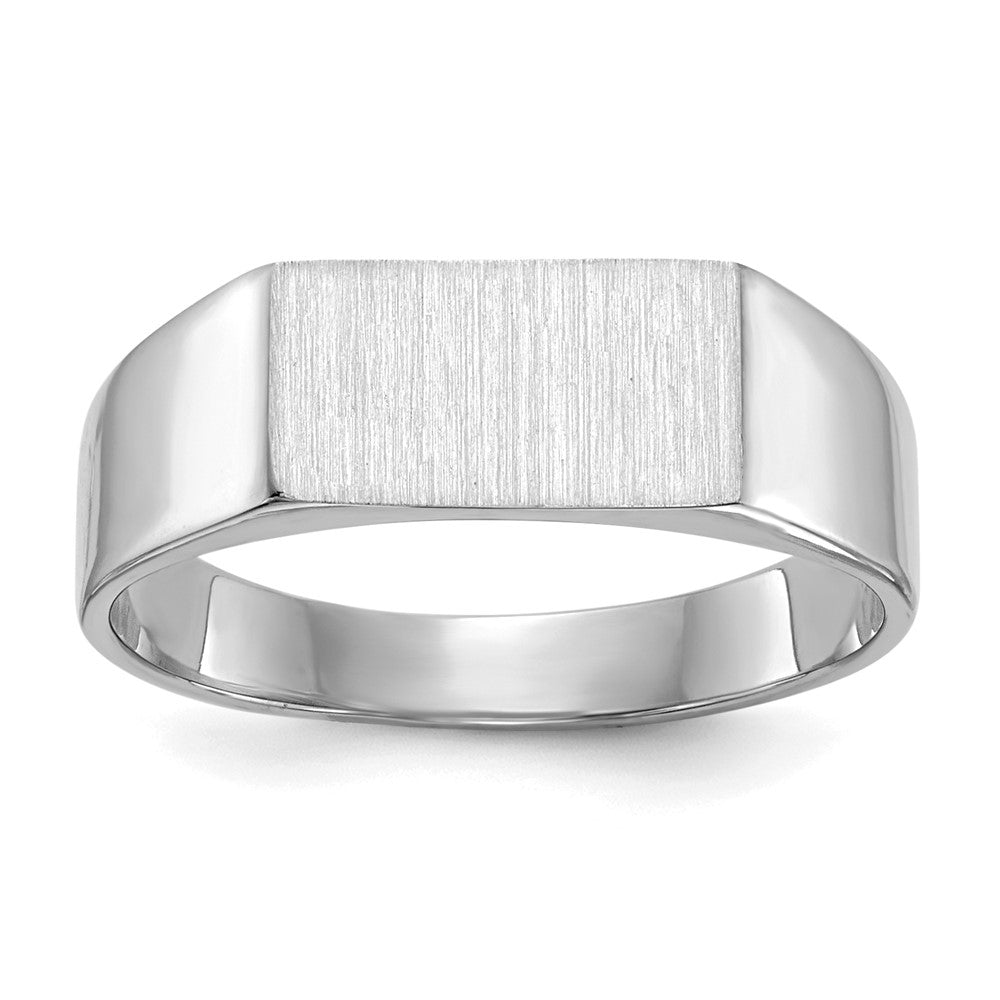 Gold Polished Rectangle Closed Back Signet Ring