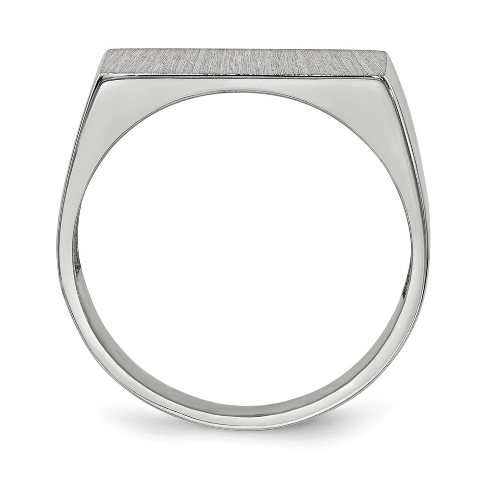 Gold Polished Rectangle Closed Back Signet Ring