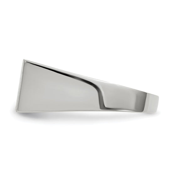 Gold Polished Rectangle Closed Back Signet Ring