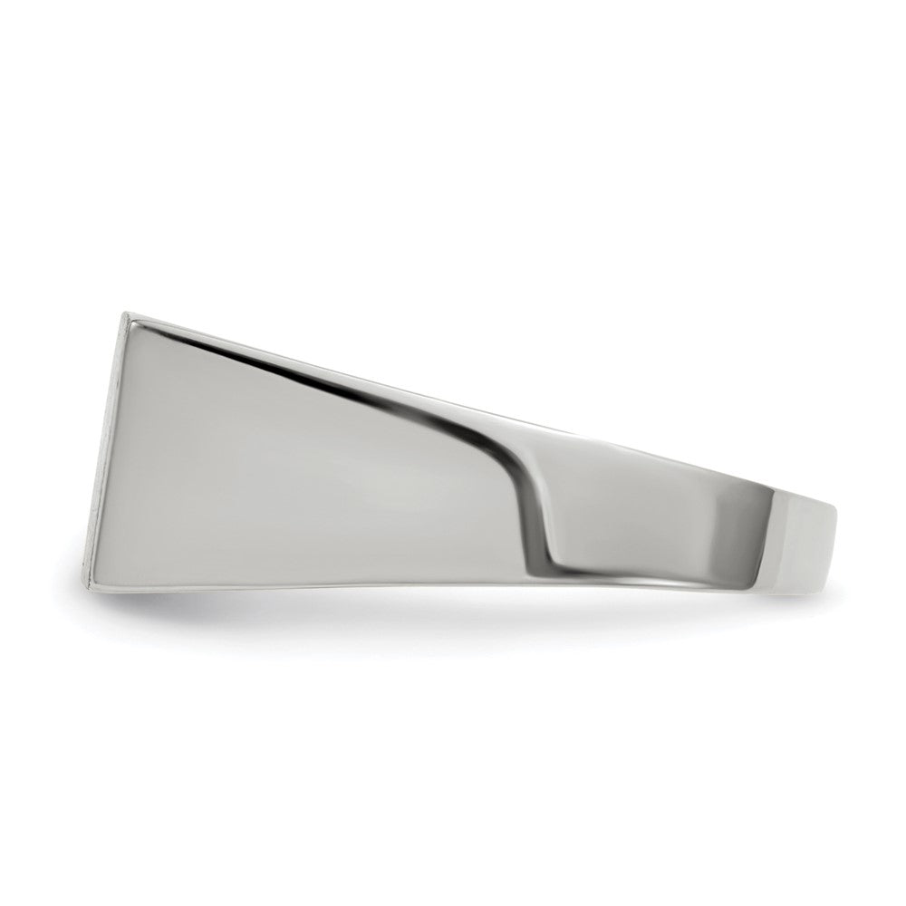 Gold Polished Rectangle Closed Back Signet Ring