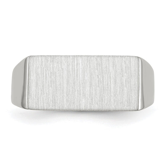 Gold Polished Rectangle Closed Back Signet Ring