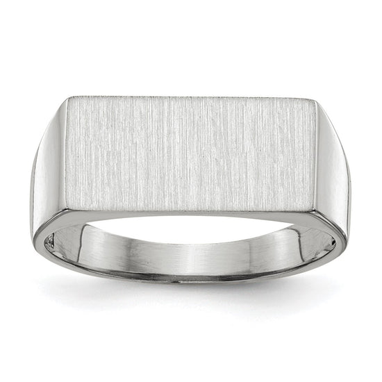 Gold Polished Rectangle Closed Back Signet Ring