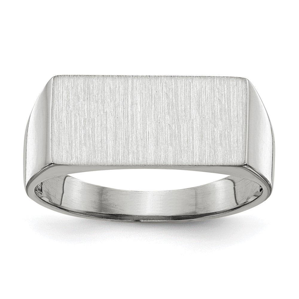 Gold Polished Rectangle Closed Back Signet Ring
