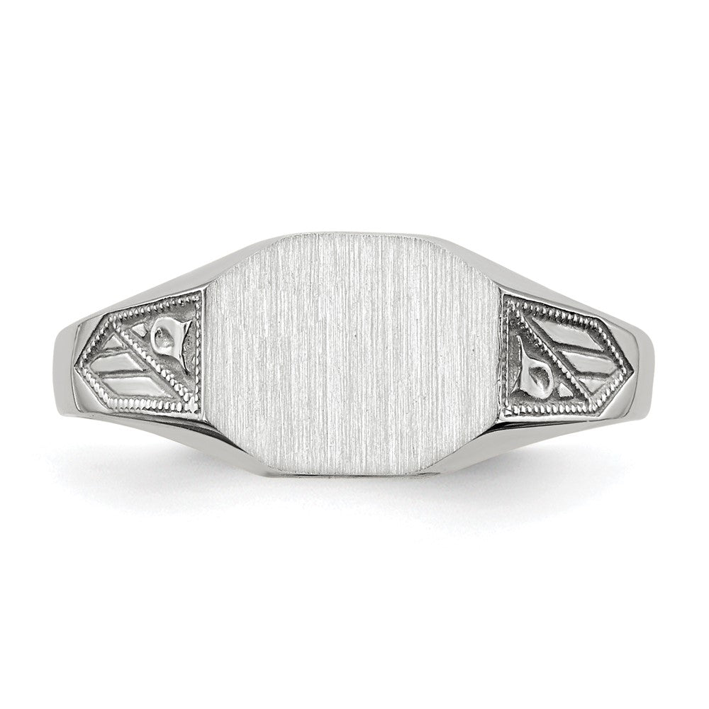 Gold Polished Textured Signet Ring