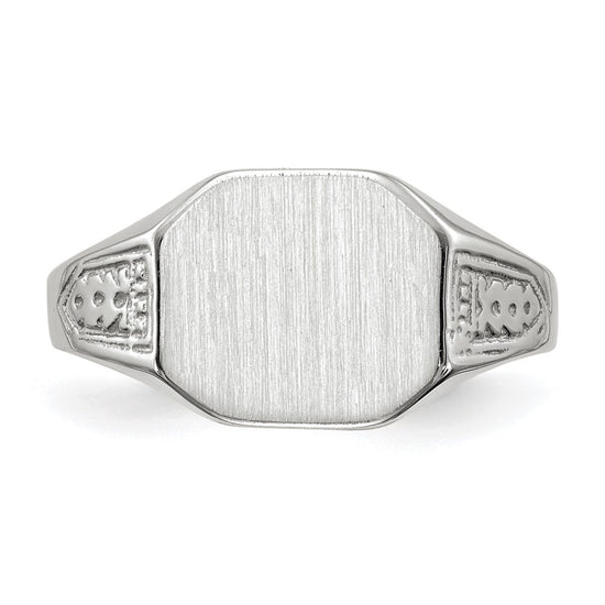 Gold Polished Textured Signet Ring