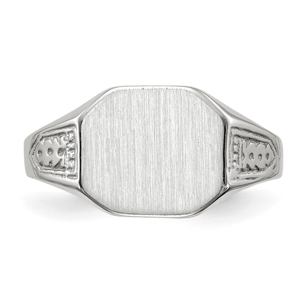 Gold Polished Textured Signet Ring