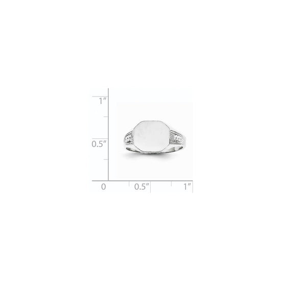 Gold Polished Textured Signet Ring
