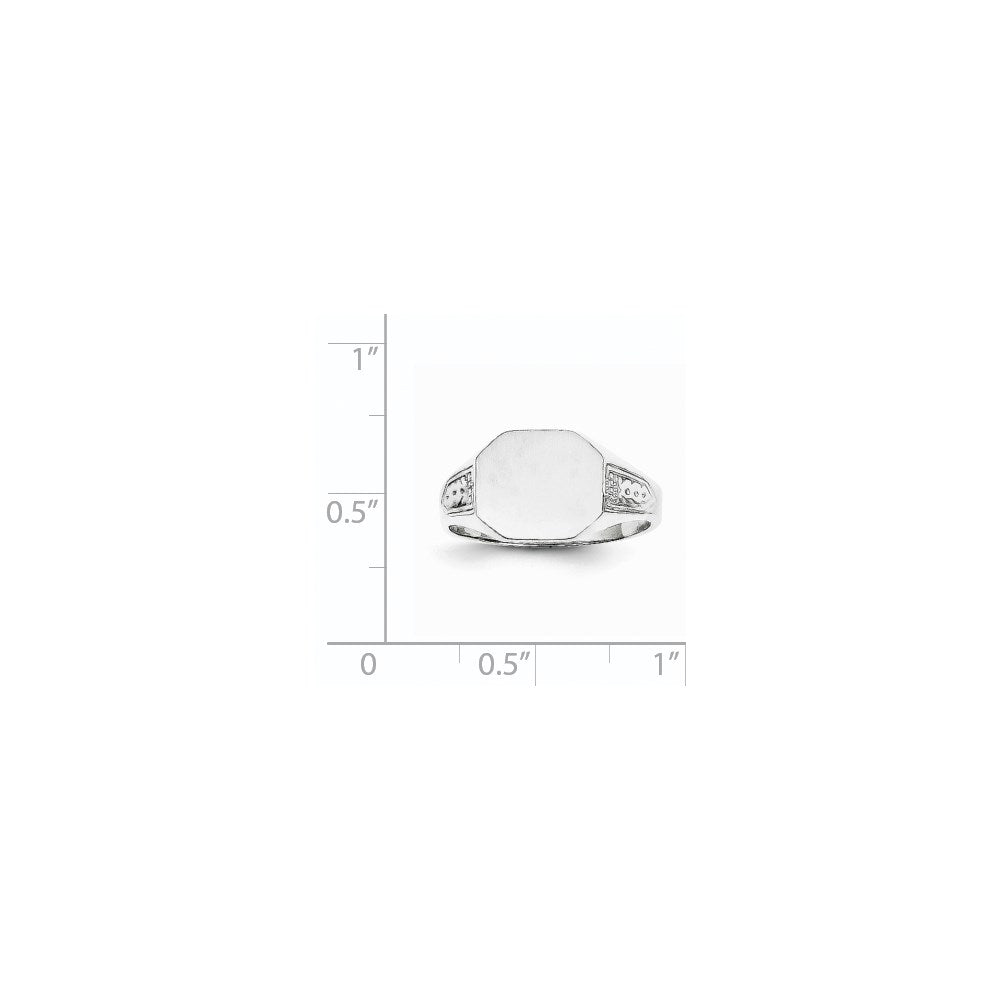 Gold Polished Textured Signet Ring
