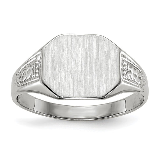 Gold Polished Textured Signet Ring