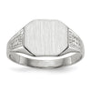 Gold Polished Textured Signet Ring