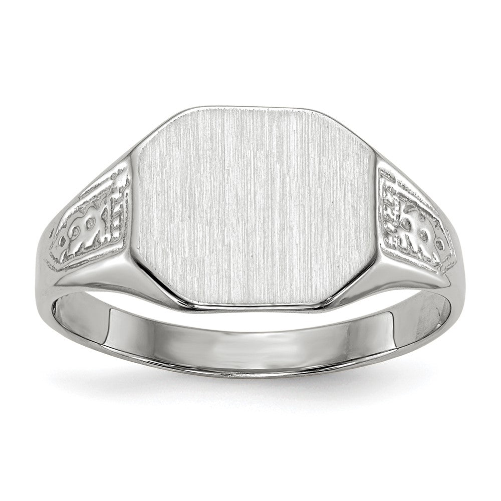Gold Polished Textured Signet Ring