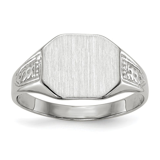Gold Polished Textured Signet Ring
