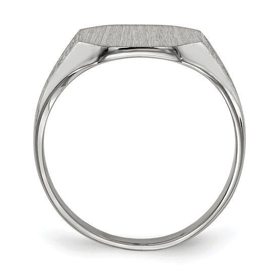 Gold Polished Textured Signet Ring