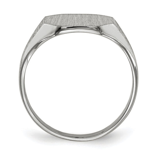 Gold Polished Textured Signet Ring