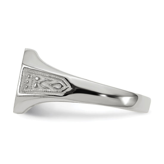 Gold Polished Textured Signet Ring