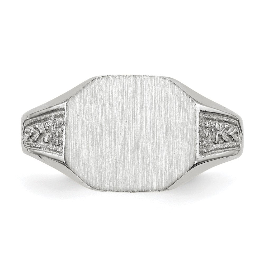 Gold Polished Textured Signet Ring