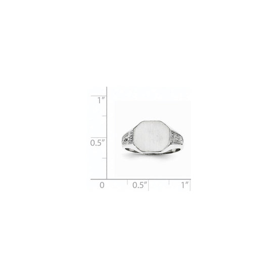 Gold Polished Textured Signet Ring