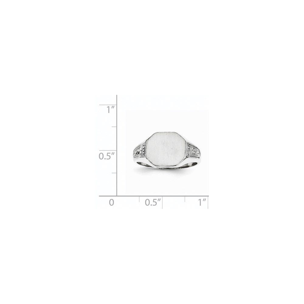 Gold Polished Textured Signet Ring
