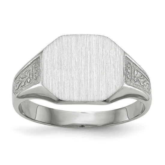 Gold Polished Textured Signet Ring