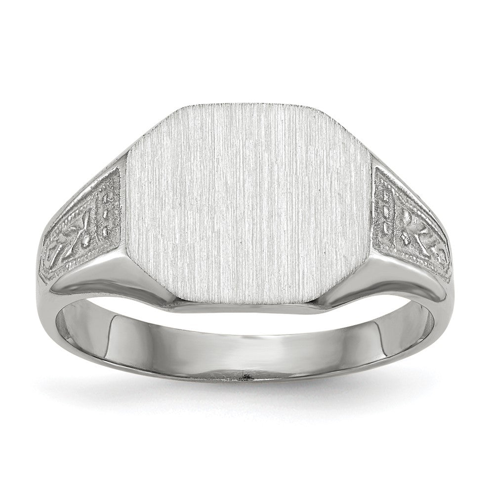 Gold Polished Textured Signet Ring