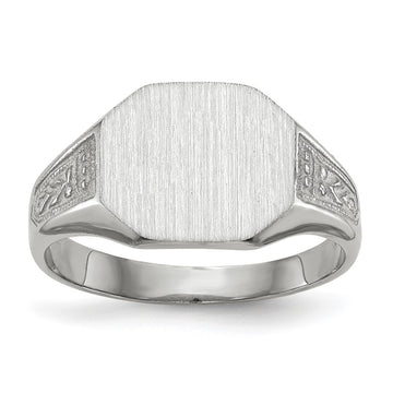 Gold Polished Textured Signet Ring