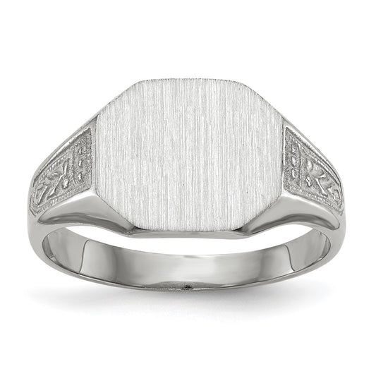 Gold Polished Textured Signet Ring