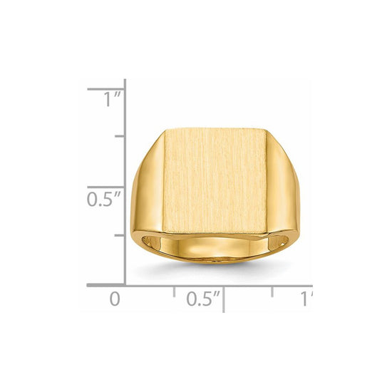 14k 13.5x15.0mm Open Back Mens Signet Ring
