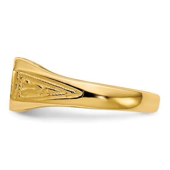 14k 8.5x5.0mm Closed Back Childs Signet Ring
