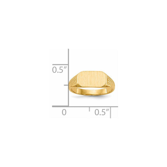14k 8.5x5.0mm Closed Back Childs Signet Ring