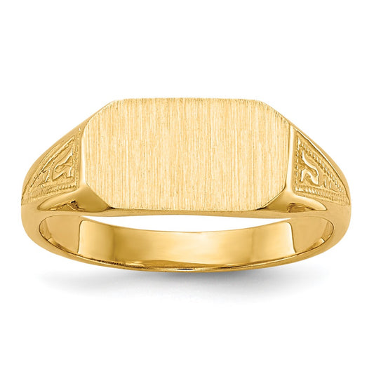 14k 8.5x5.0mm Closed Back Childs Signet Ring