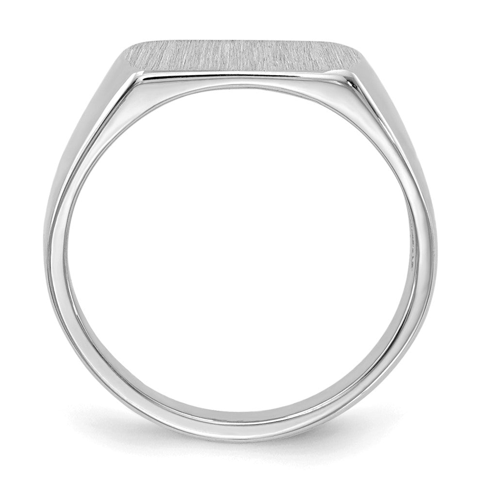 14k White Gold 10mmx6mm Open Back Signet Ring